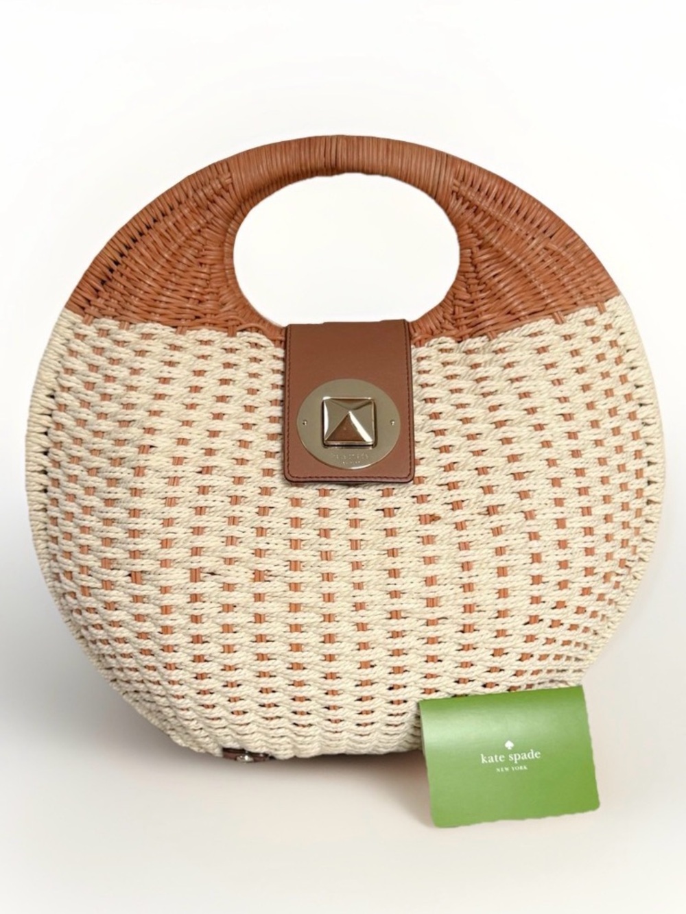 RARE Kate Spade New York Wicker Park Sheri Cotton Woven Novelty Satchel $475
